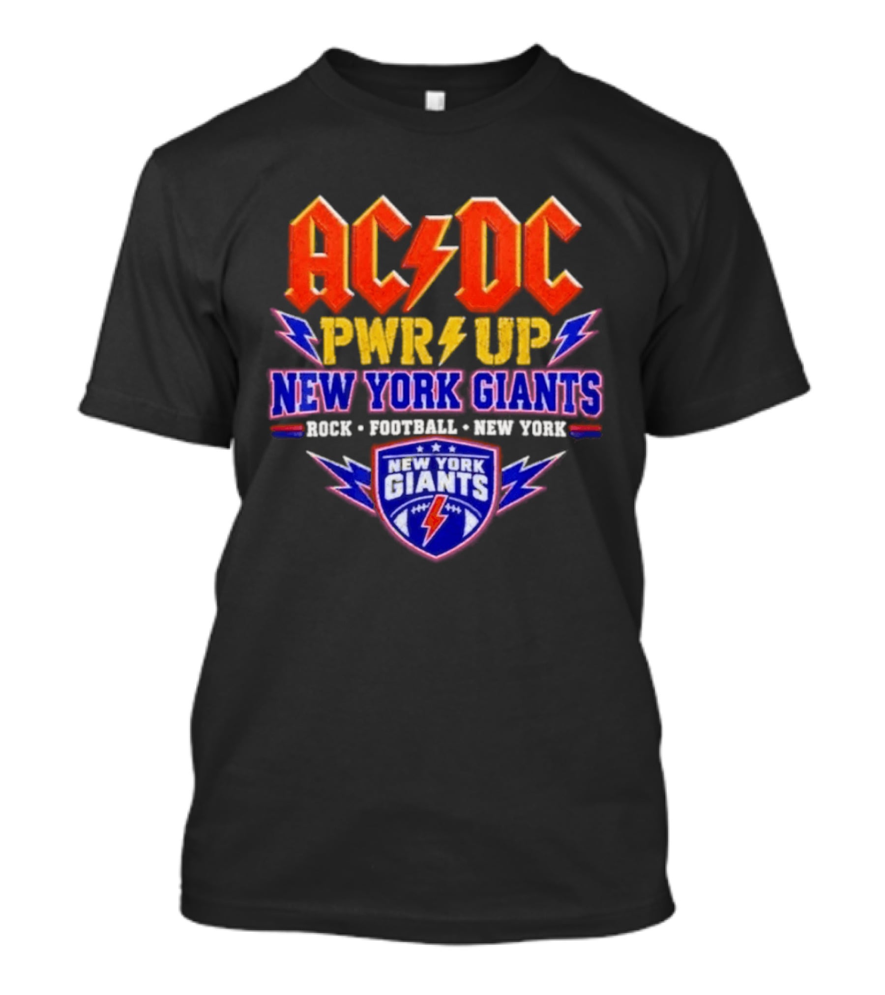 ACDC PWR UP New York Giants Rock Football Tour T-Shirt