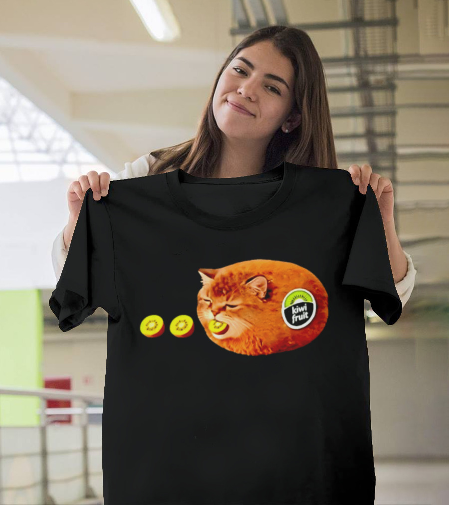 Kiwi Fruit Cat Meme Hilarious Feline Kiwi Hybrid T-Shirt