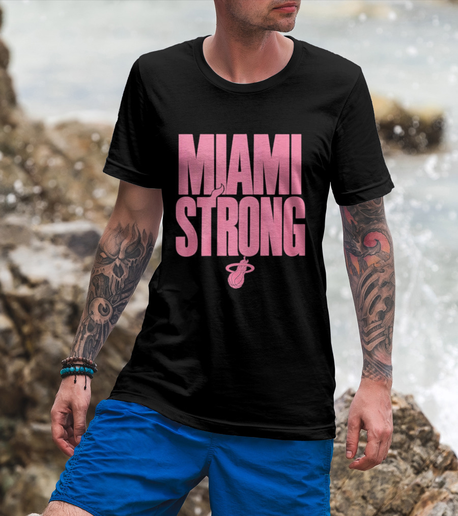 Miami Strong Heat Basketball Pink Court Culture T-Shirt