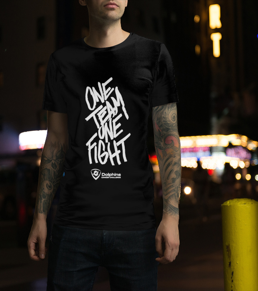 Dolphins One Team One Fight Crucial Catch NFL Fan Support T-Shirt