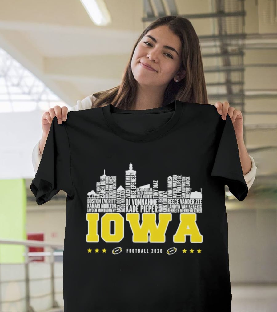 Iowa Football 2020 Skyline Stars Football T-Shirt