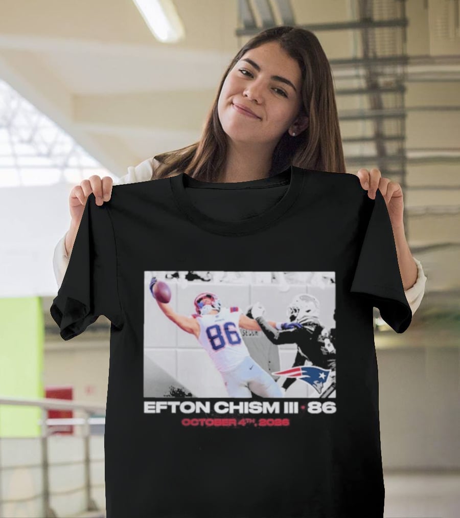 Efton Chism III New England Patriots Week 4 Black Flash Football Highlight T-Shirt