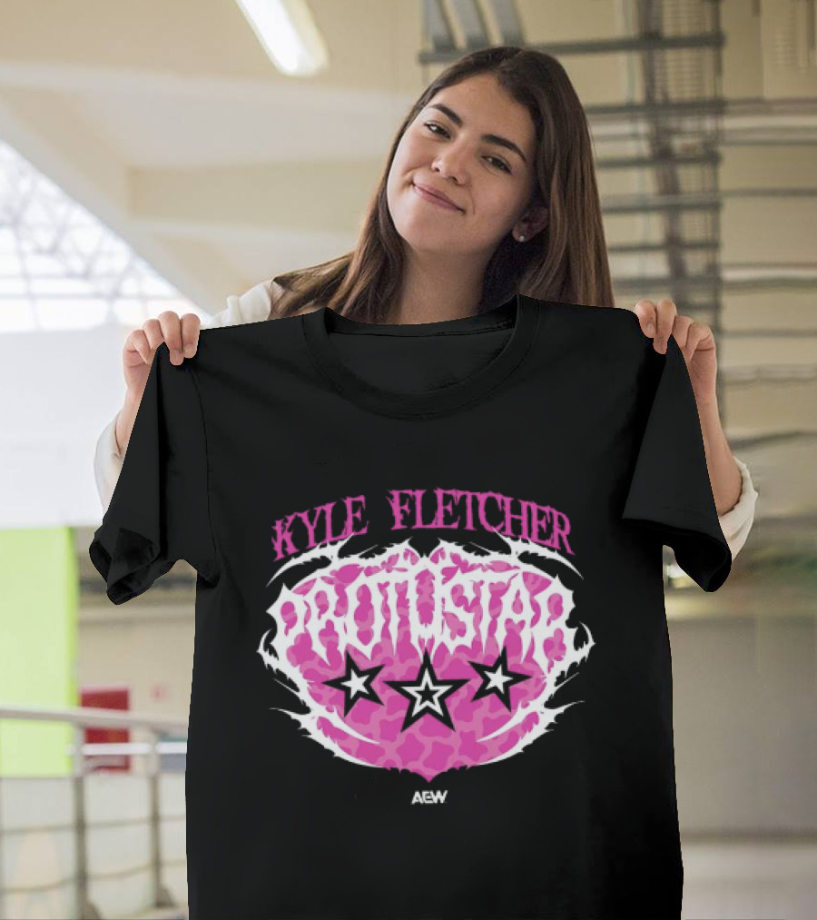 Kyle Fletcher Protostar AEW 2026 Three Stars Retro Pink T-Shirt
