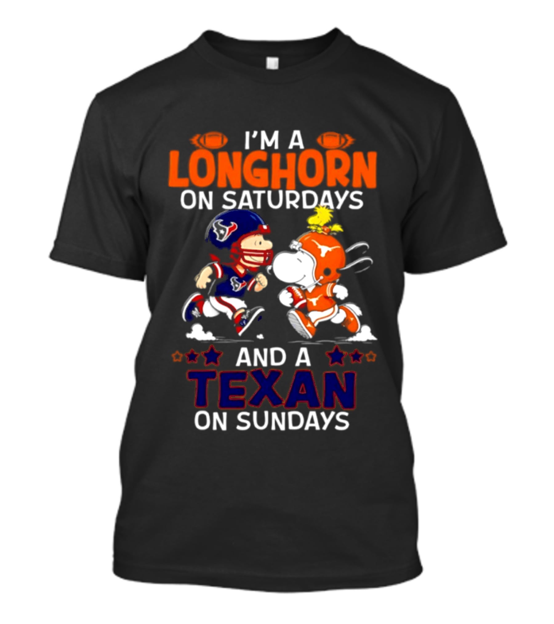 Peanuts I'm A Longhorn On Saturdays And A Texan On Sundays T-Shirt