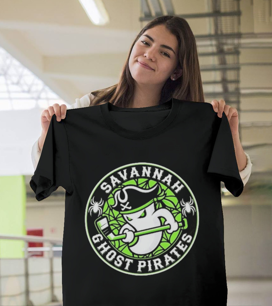 Savannah Ghost Pirates Hockey ECHL Team Green T-Shirt