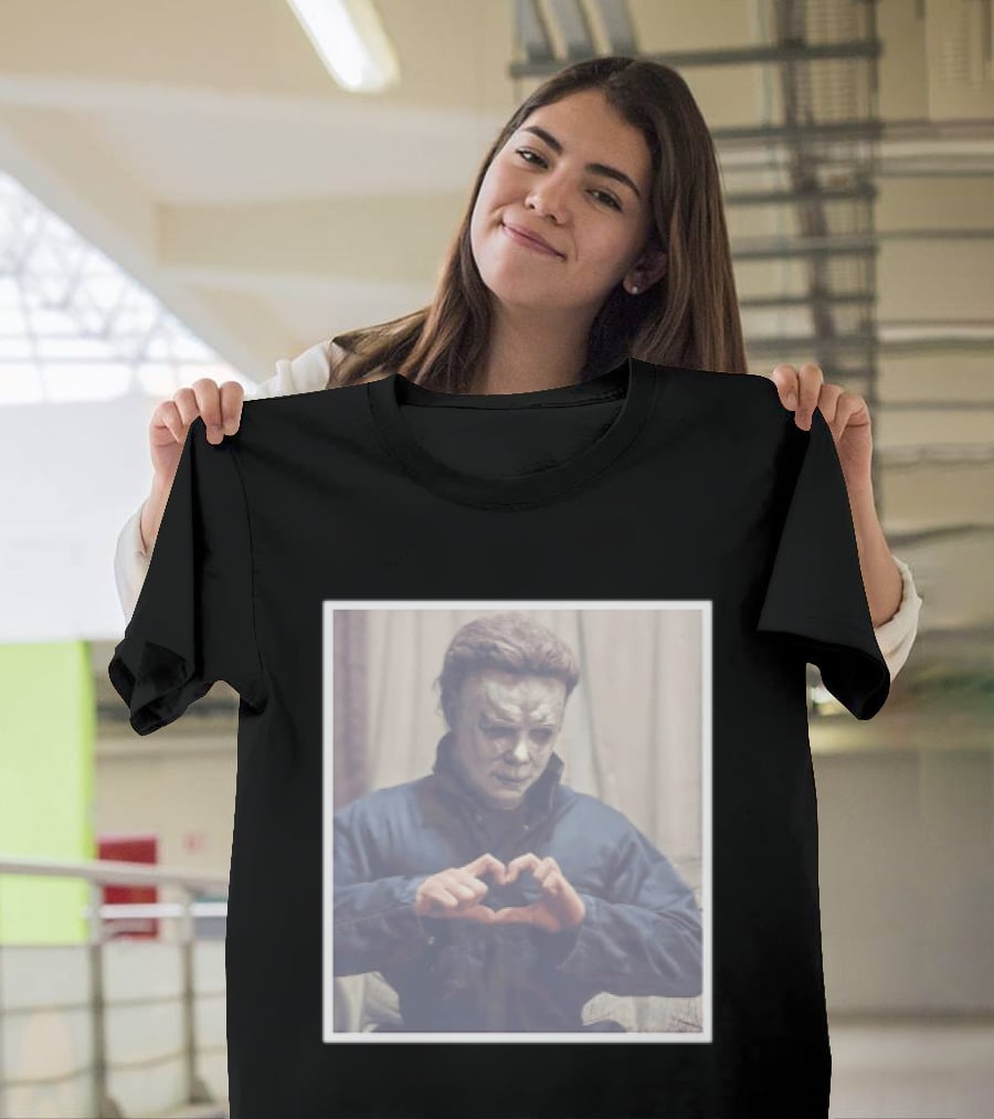 Michael Myers Heart Hands Halloween Horror Iconic Mask T-Shirt