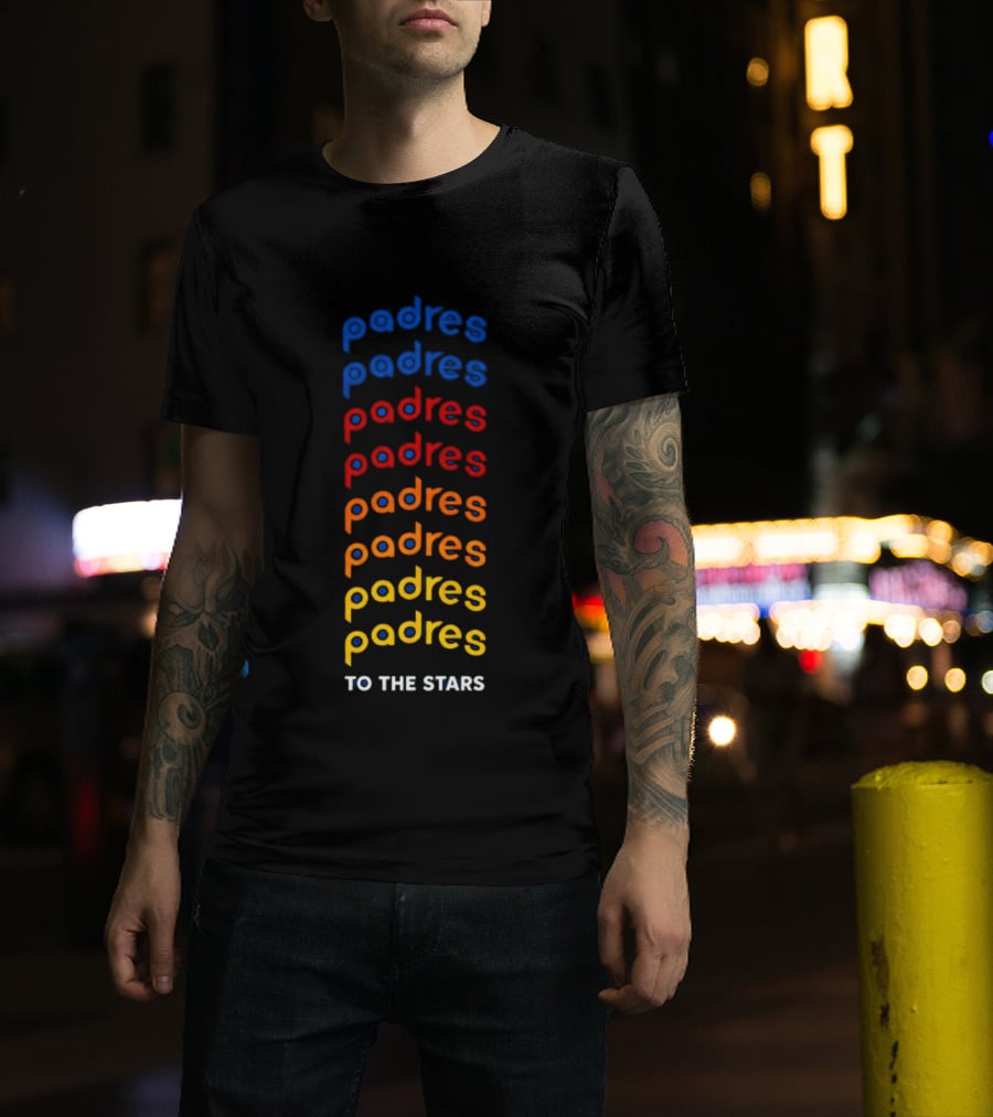 Tom DeLonge Padres To The Stars Colorful Gradient T-Shirt