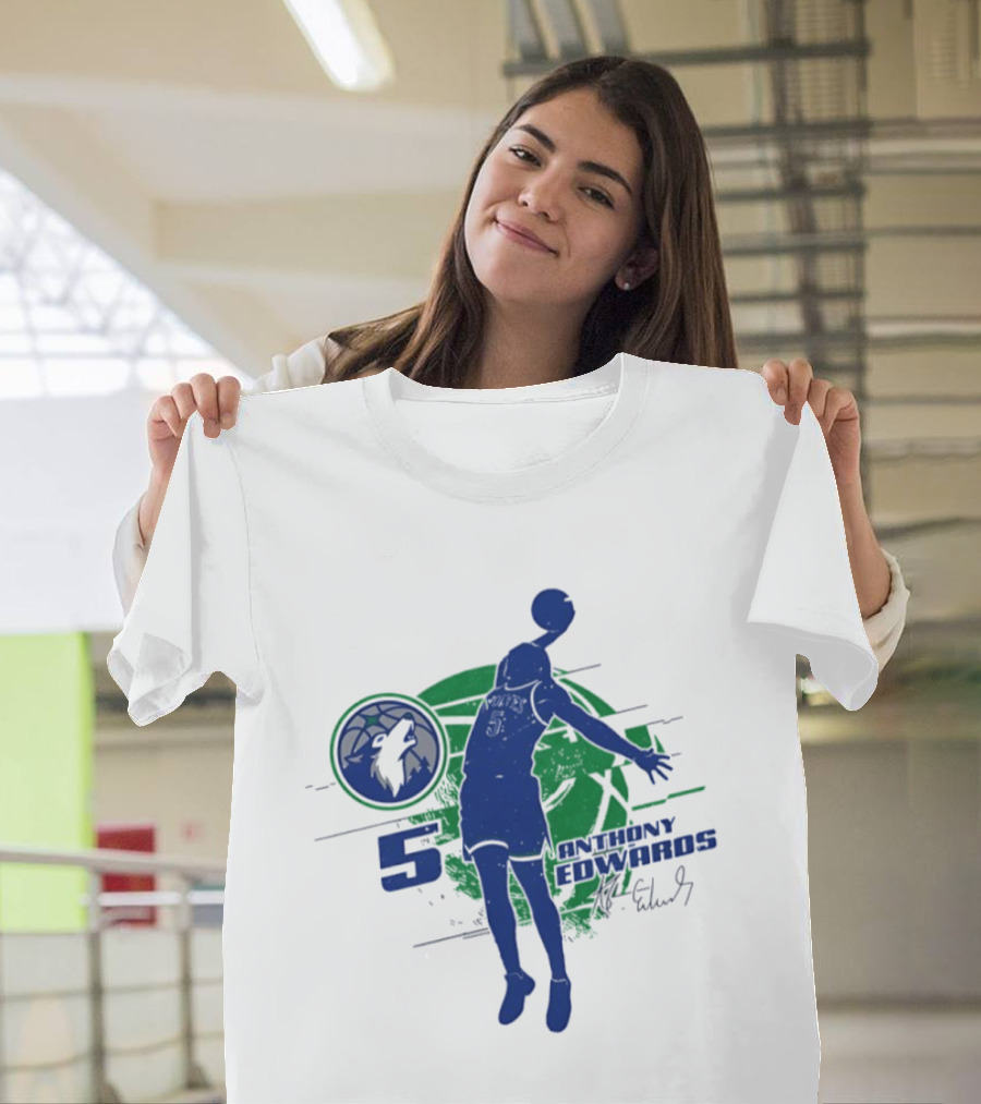Minnesota Timberwolves Anthony Edwards 5 Basketball Jump 2026 T-Shirt