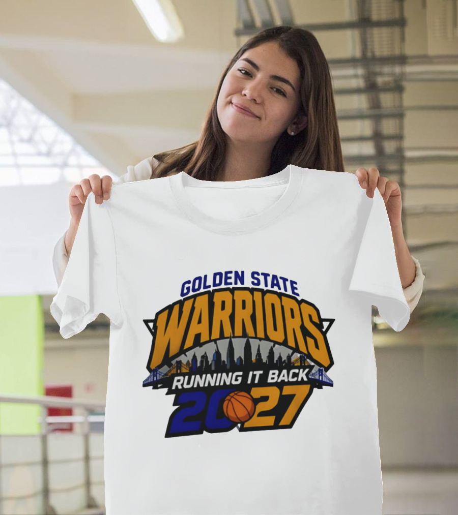 Golden State Warriors Running It Back 2027 Skyline NBA Basketball T-Shirt