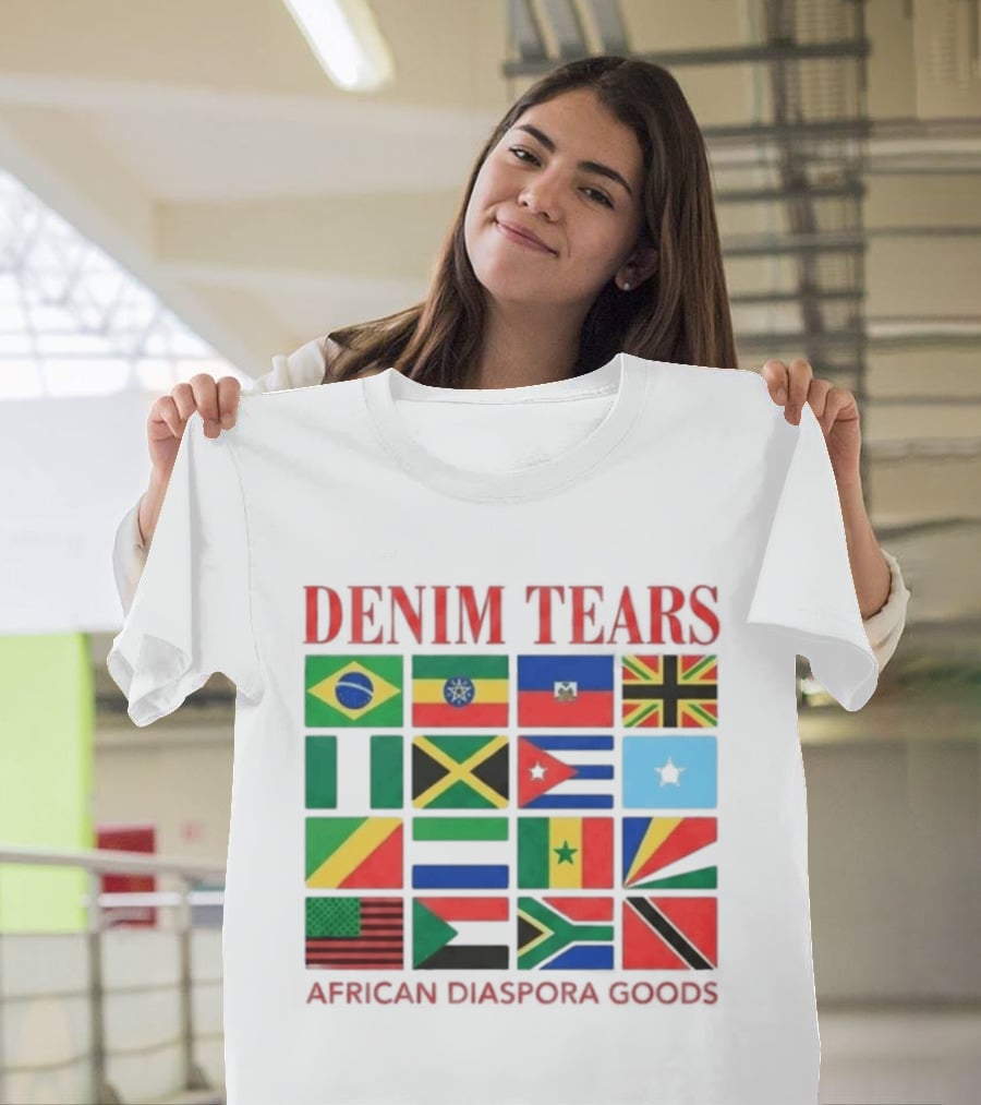 Denim Tears African Diaspora Goods Flags Brazil Jamaica Trinidad Haiti Somalia T-Shirt
