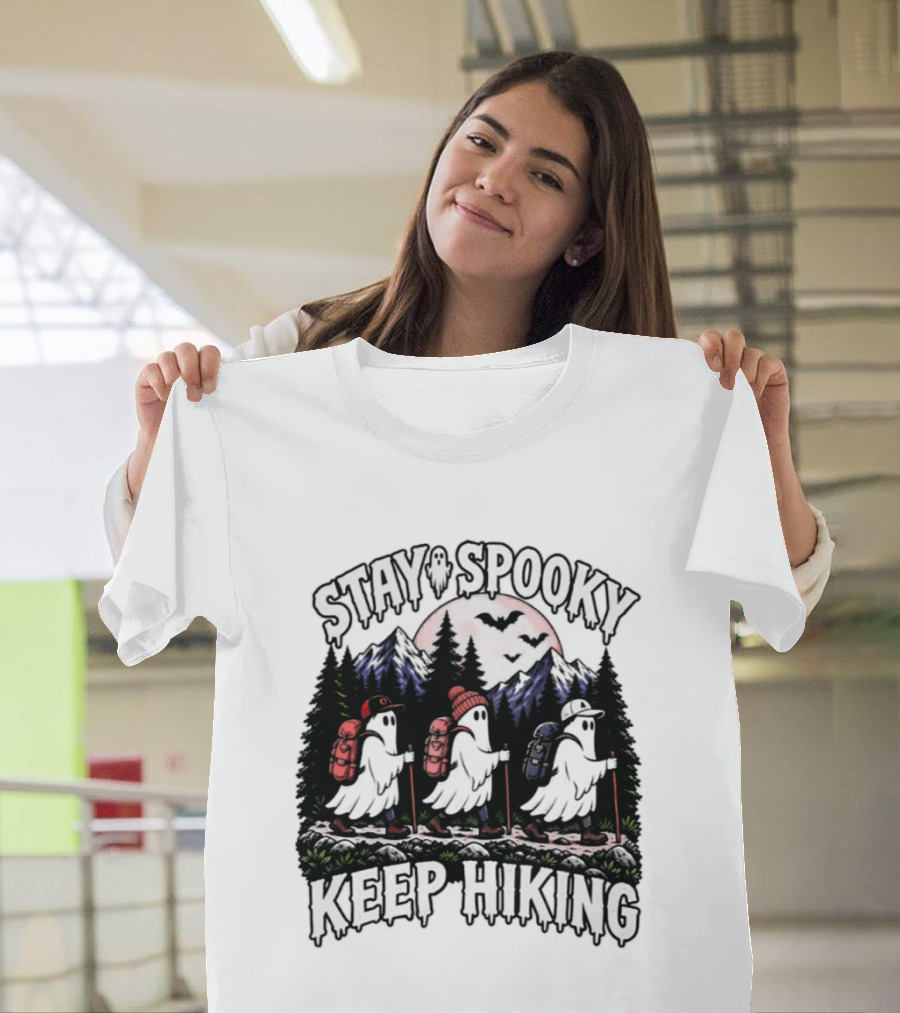 Stay Spooky Hiking Ghosts Halloween Adventure T-Shirt