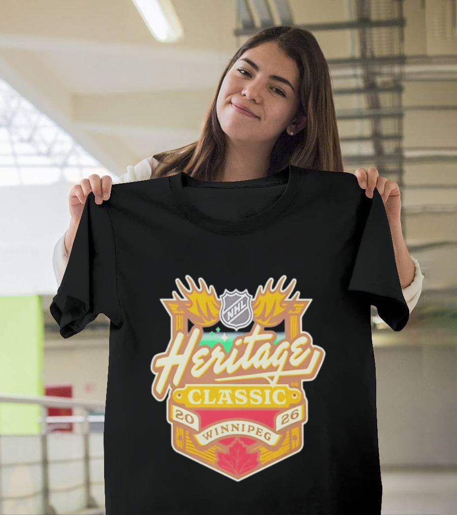 NHL Heritage Classic 2026 Winnipeg Moose Logo Maple Leaf T-Shirt
