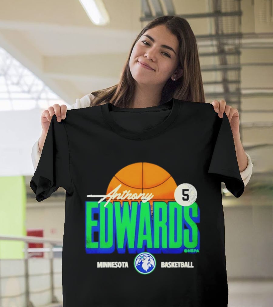 Anthony Edwards 5 Minnesota Basketball Timberwolves Player T-Shirt