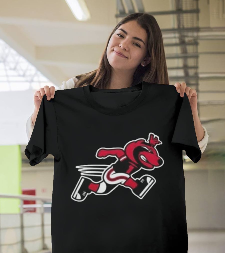 Arkansas State Red Wolves Running Mascot 2026 Black Fan Gear T-Shirt