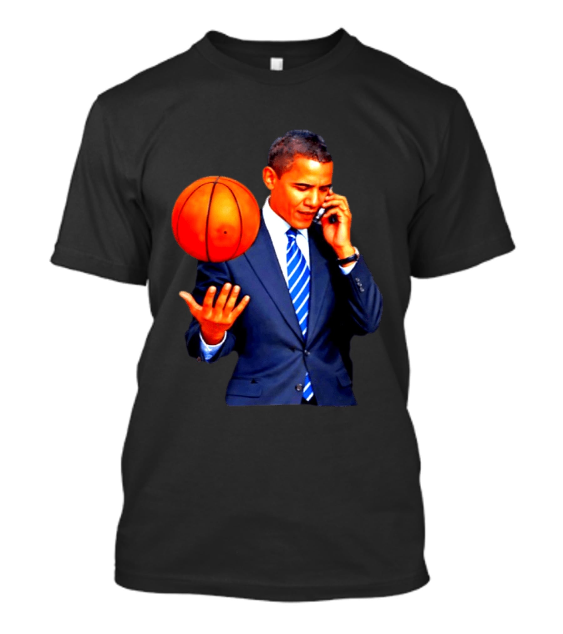 Barack Obama Basketball Phone Call In Suit And Tie T-Shirt