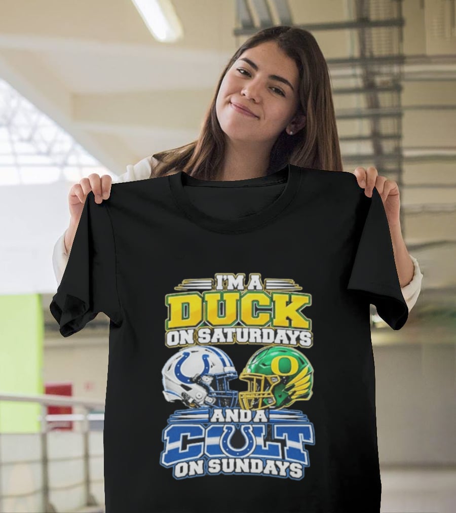 I'm A Duck On Saturdays And A Colt On Sundays Helmet Clash T-Shirt