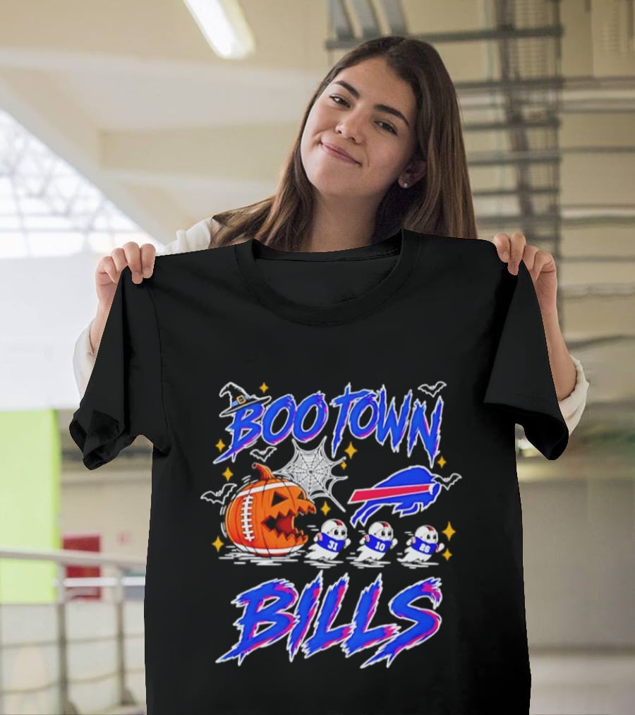 Buffalo Bills Boo Town Halloween Pac Man 2026 T-Shirt