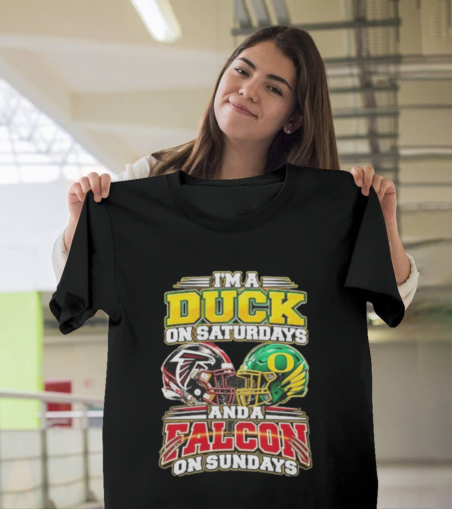 I'm A Duck On Saturdays And A Falcon On Sundays Football Helmets T-Shirt