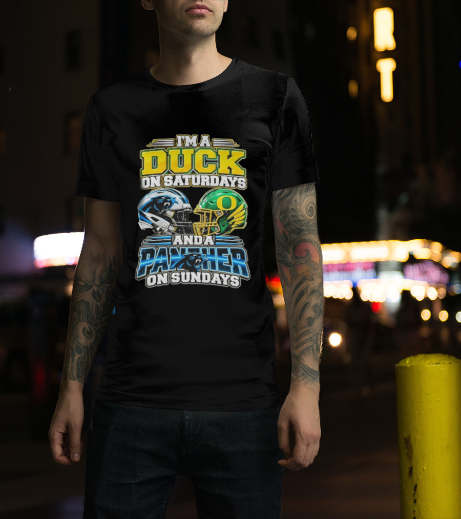 I'm A Duck On Saturdays And A Panther On Sundays Helmet T-Shirt