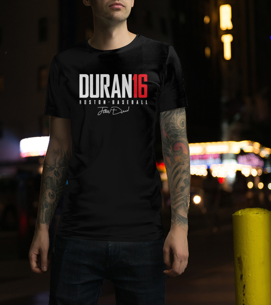 Jarren Duran 16 Boston Baseball Signature T-Shirt