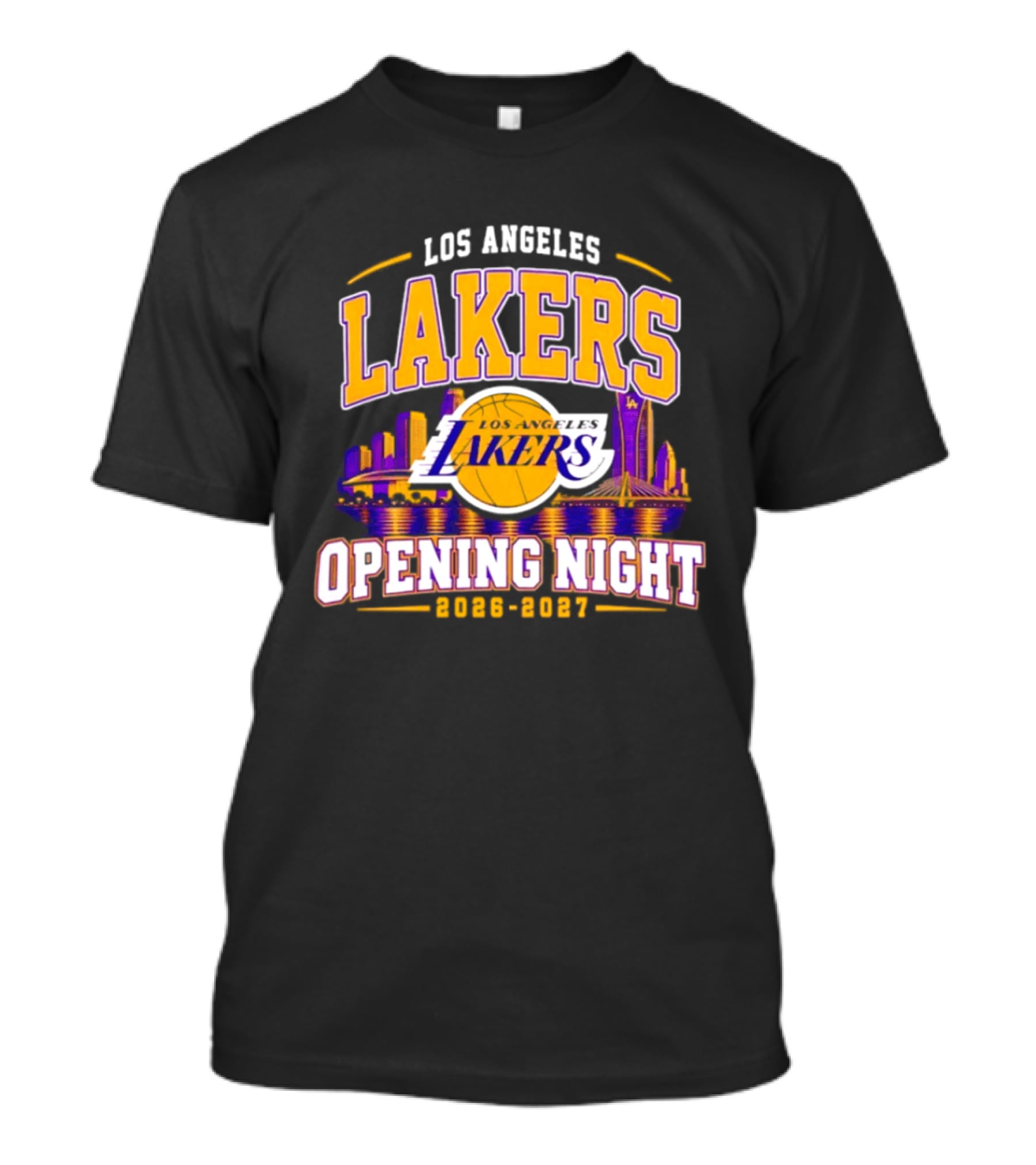Los Angeles Lakers Opening Night 2026 2027 City Skyline T-Shirt