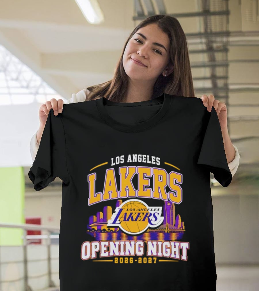 Los Angeles Lakers Opening Night 2026 2027 City Skyline T-Shirt