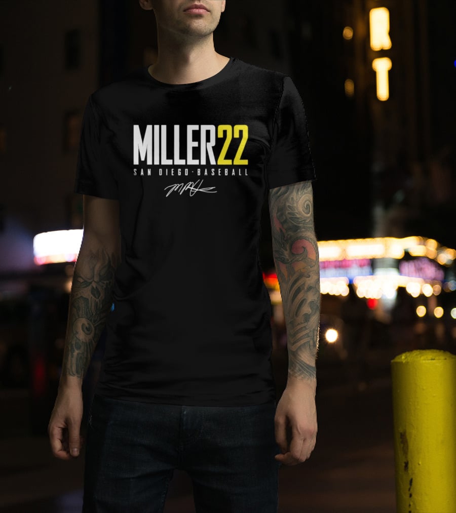 Miller 22 San Diego Baseball Signature T-Shirt