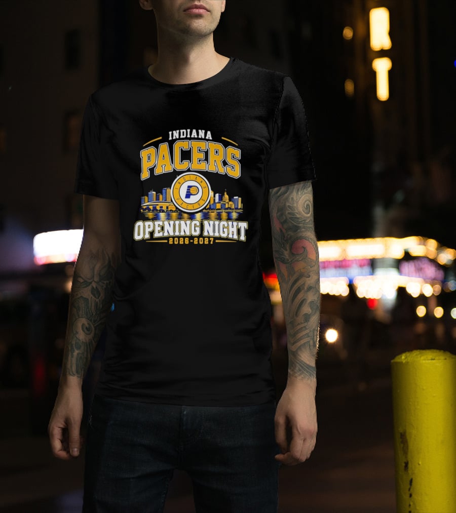 Indiana Pacers NBA Opening Night 2026 2027 City Skyline T-Shirt