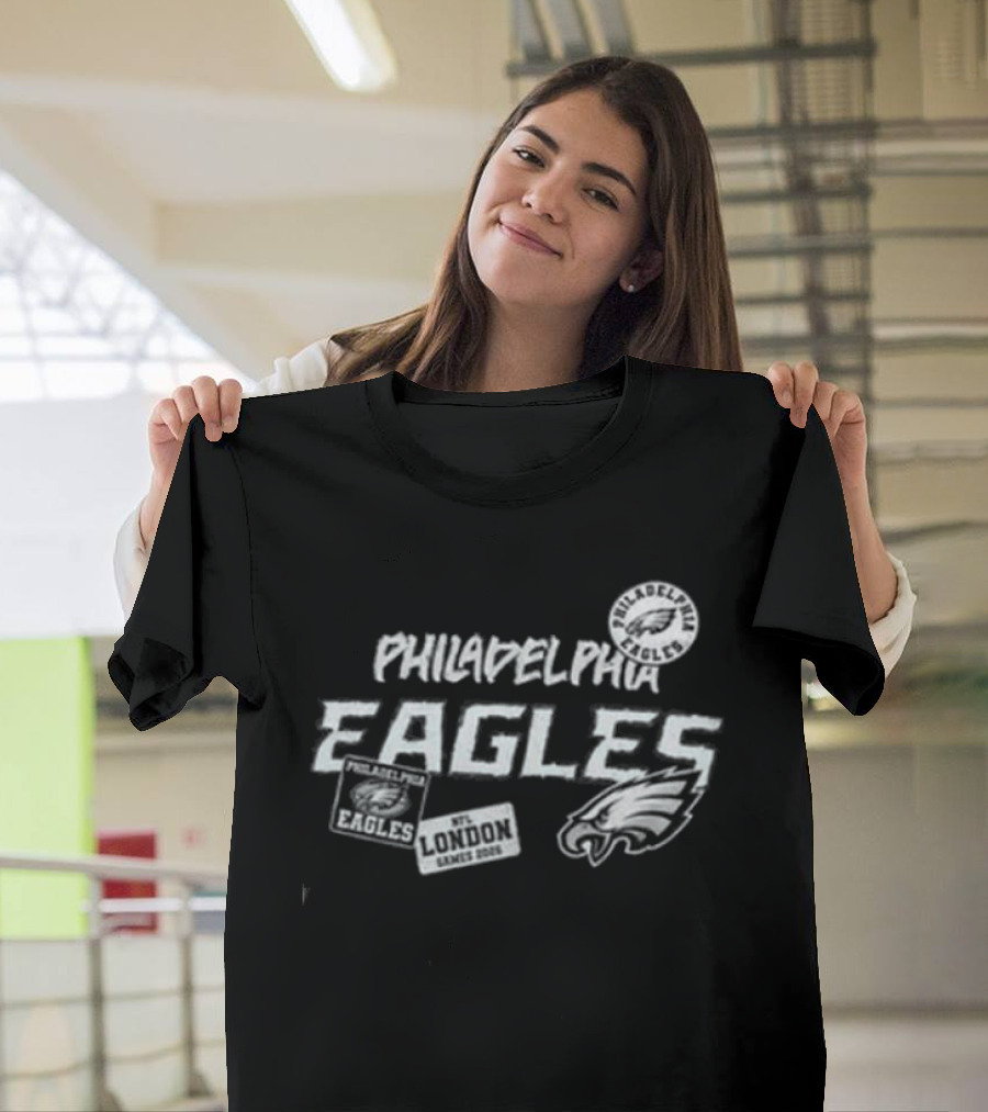 Philadelphia Eagles 2026 London Game Limited Edition Moon And Passport T-Shirt