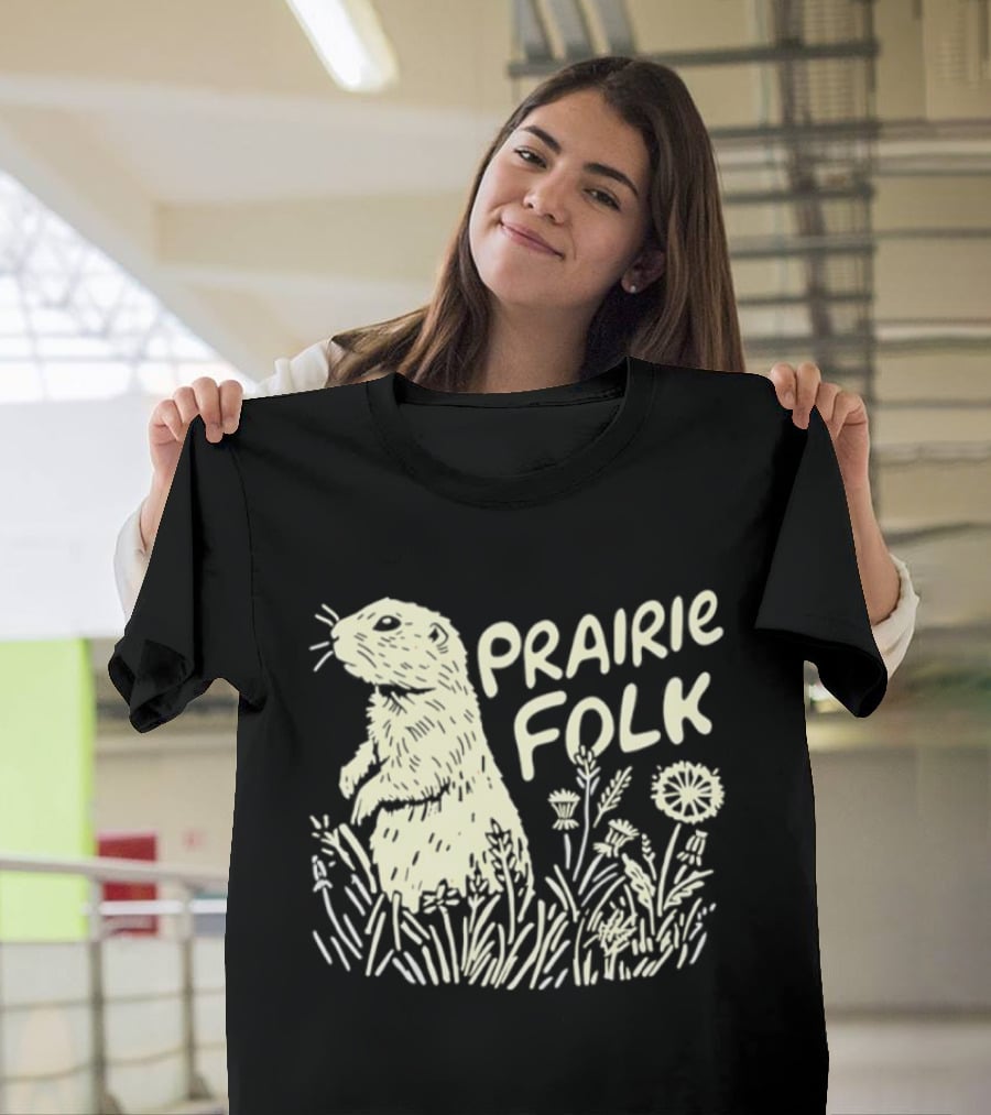 Prairie Folk Groundhog Meadow Wildlife Nature T-Shirt