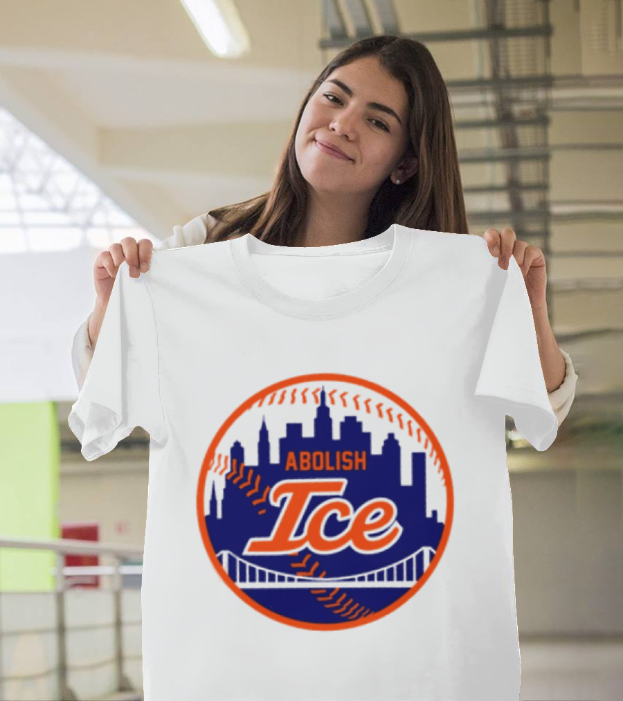 Abolish ICE New York Mets Baseball Fan City Skyline T-Shirt