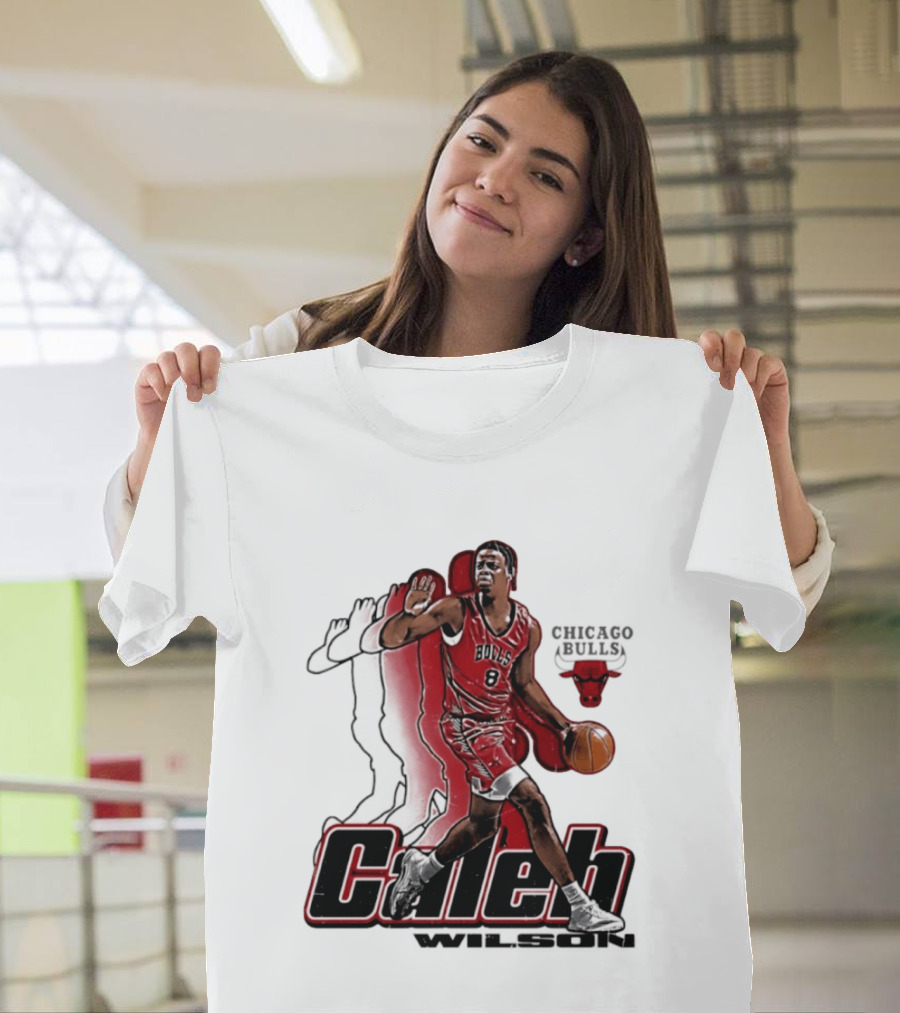 Caleb Wilson 8 Chicago Bulls Basketball Pose T-Shirt