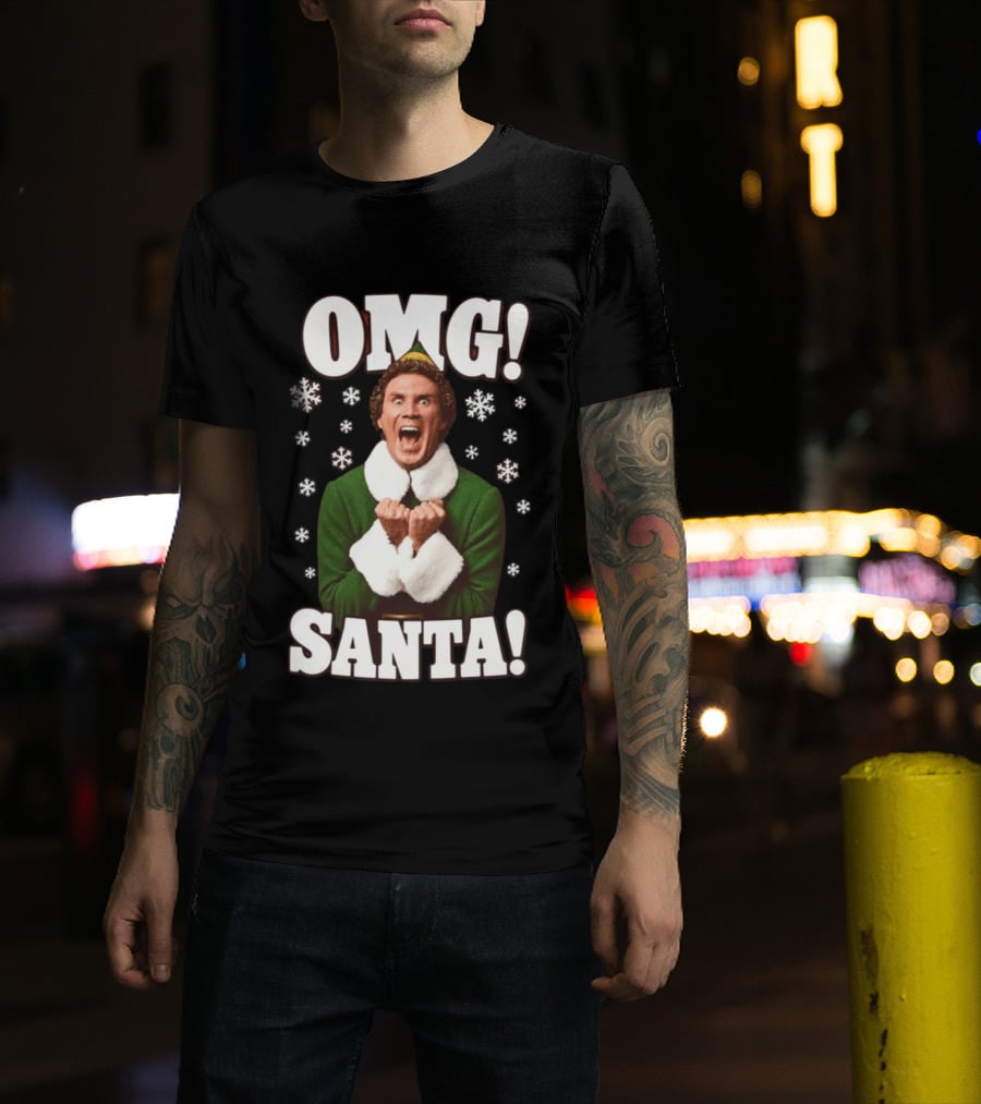 OMG Santa Will Ferrell Christmas Elf Snowflakes T-Shirt