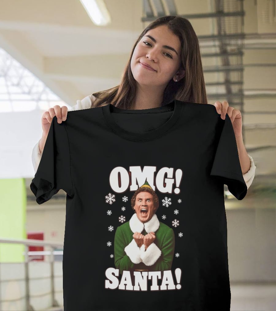 OMG Santa Will Ferrell Christmas Elf Snowflakes T-Shirt