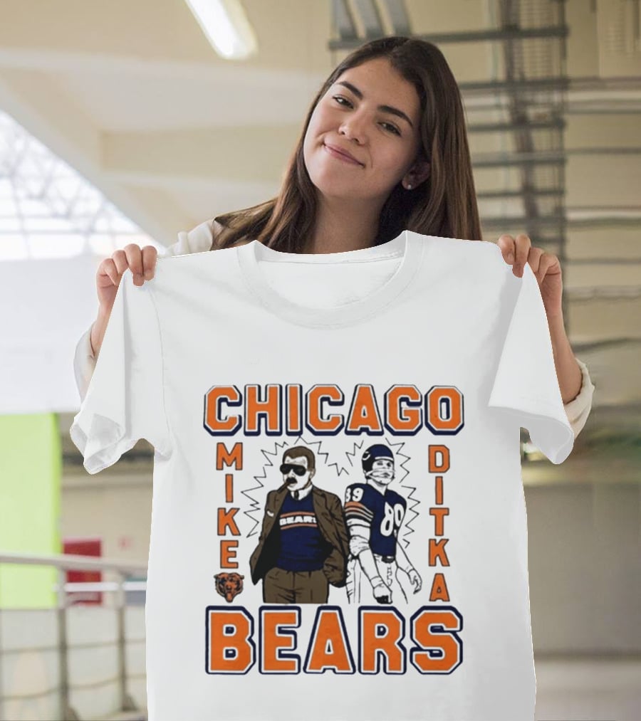 Mike Ditka Chicago Bears Vintage Homage Ash Grey T-Shirt