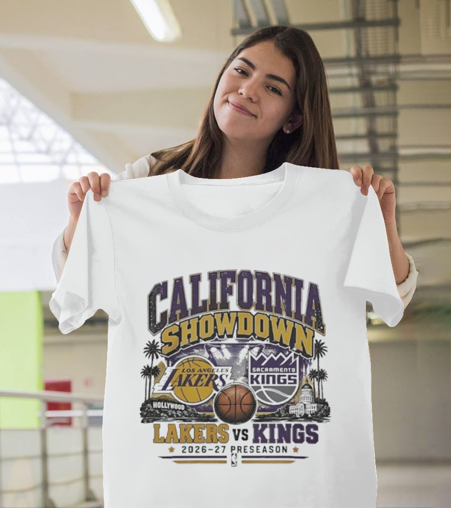 California Showdown Los Angeles Lakers Vs Sacramento Kings 2026 27 Preseason T-Shirt