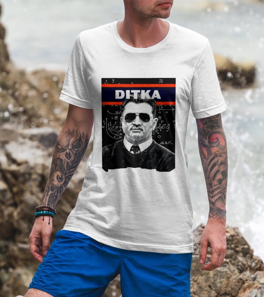 DITKA Da Coach Chicago Bears Legend Mike Ditka Playbook T-Shirt