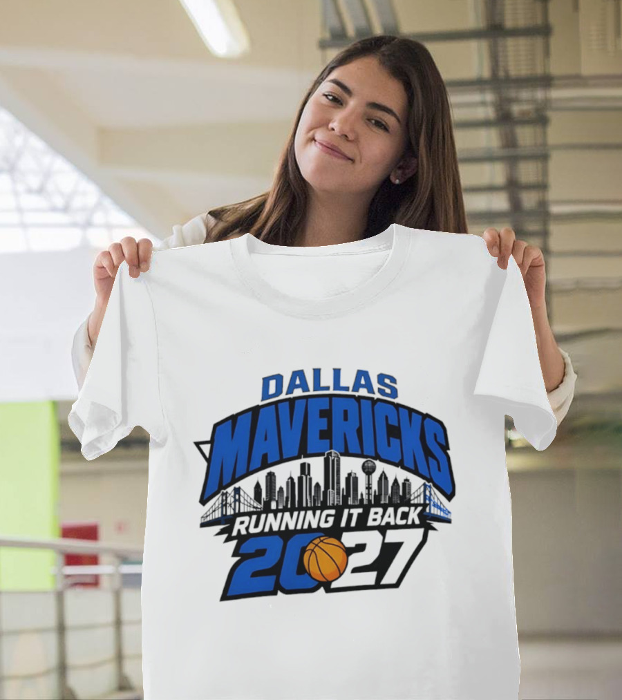 Dallas Mavericks Running It Back 2027 Skyline NBA Basketball T-Shirt