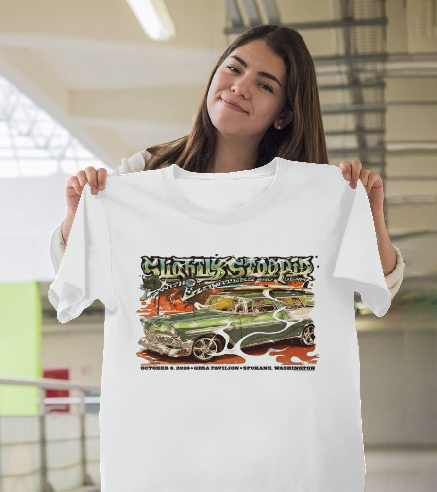Slightly Stoopid Live With The Elevators And Denim October 6 2026 Gesa Pavilion Spokane WA T-Shirt