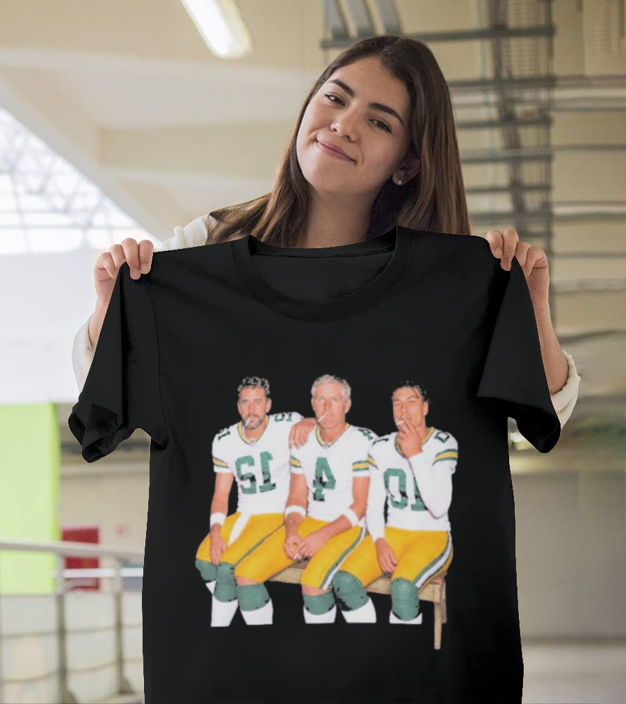Bart Starr Brett Favre Aaron Rodgers Green Bay Packers Legends Football Signatures T-Shirt