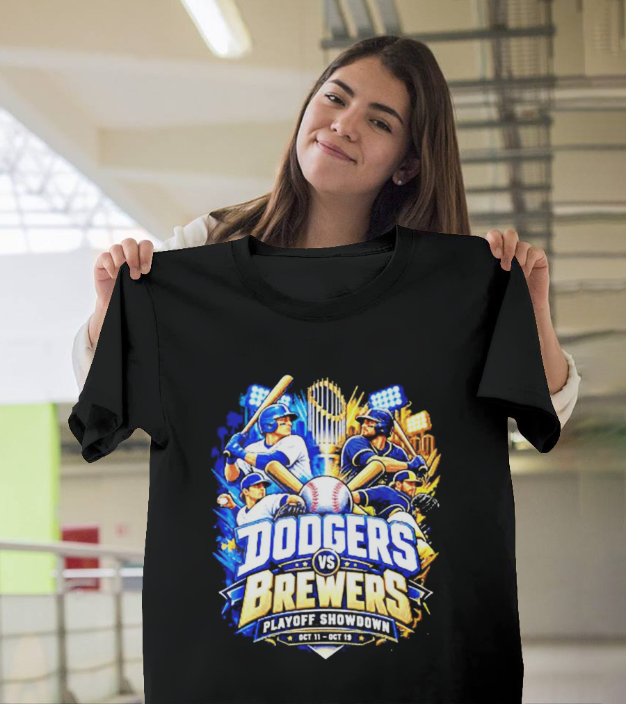 Dodgers Vs Brewers Playoff Showdown Oct 11 19 2026 T-Shirt