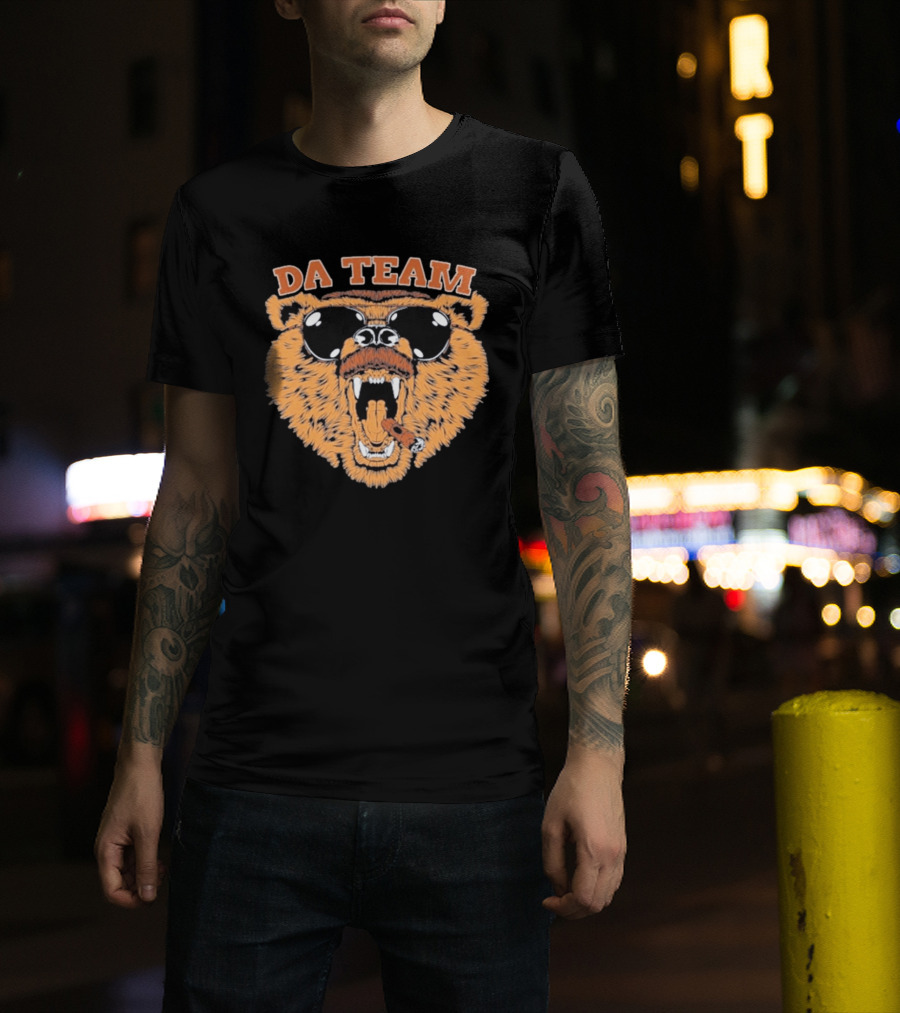 Chicago Bears Da Team Rip Da Coach Sunglasses Cigar Bear Face T-Shirt