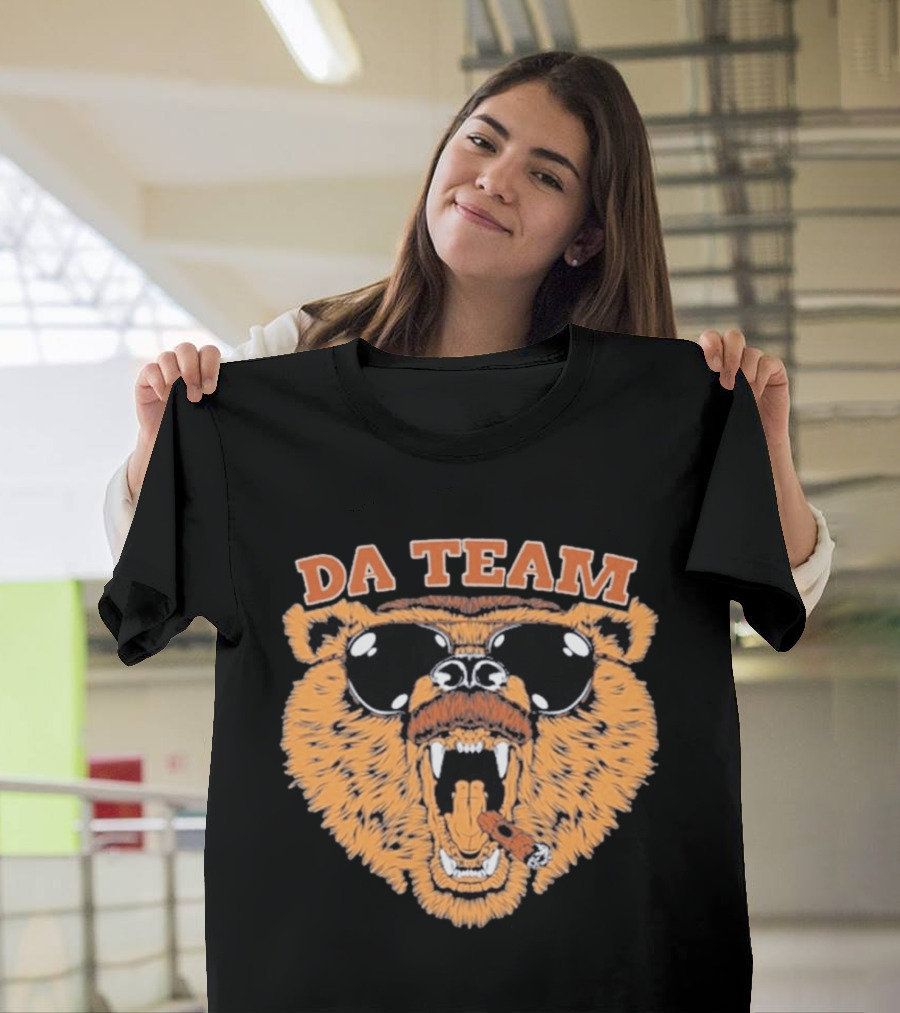 Chicago Bears Da Team Rip Da Coach Sunglasses Cigar Bear Face T-Shirt