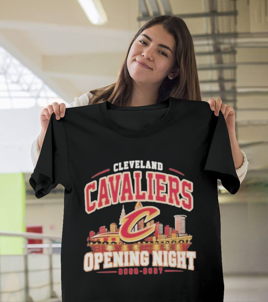 Cleveland Cavaliers 2026 2027 NBA Opening Night City Skyline C T-Shirt
