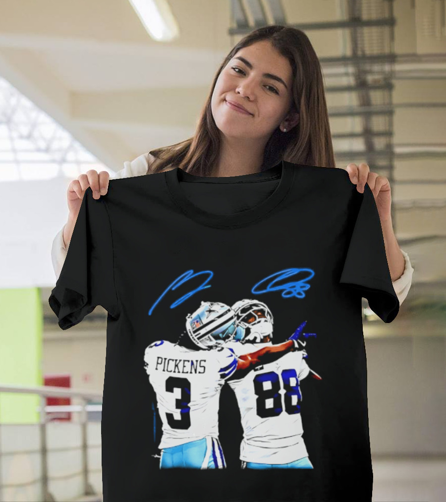 George Pickens CeeDee Lamb Dallas Cowboys Signatures T-Shirt