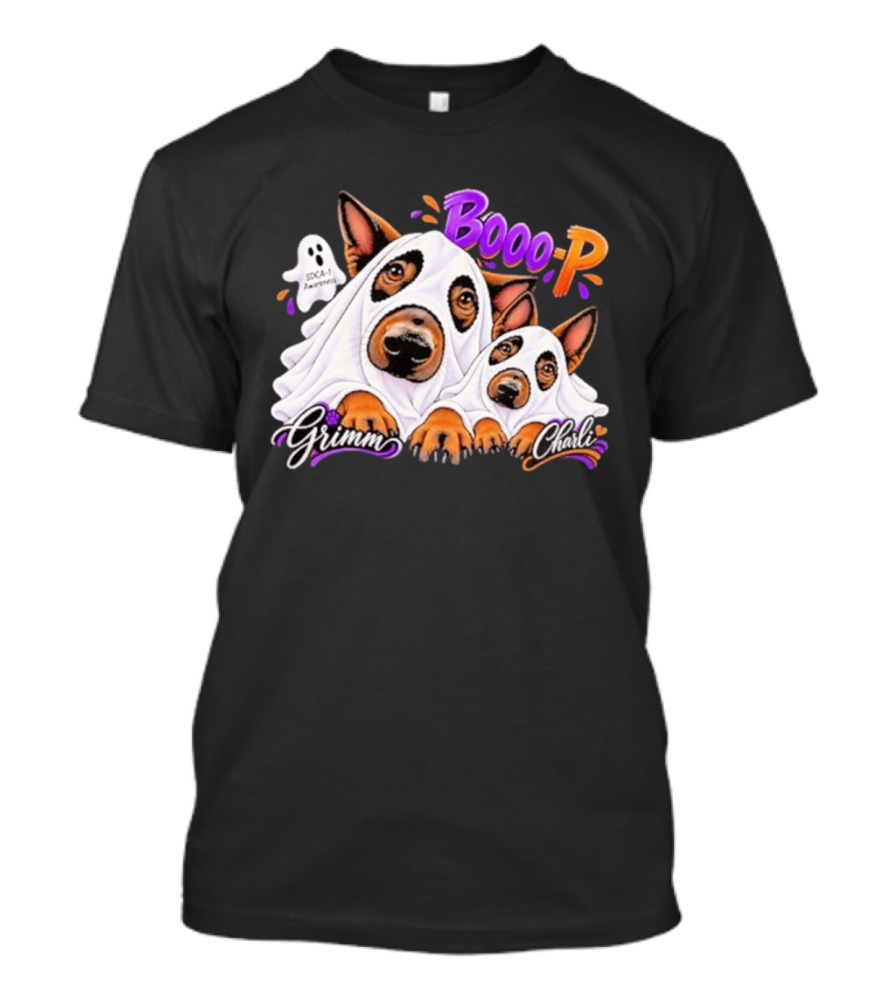 Grimm Charli Booo P SDCA 1 Awareness Comic Style Pooch Pals T-Shirt