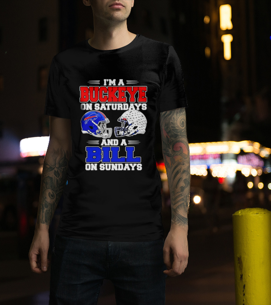 Ohio State Buckeyes Saturdays Buffalo Bills Sundays Fan 2026 T-Shirt