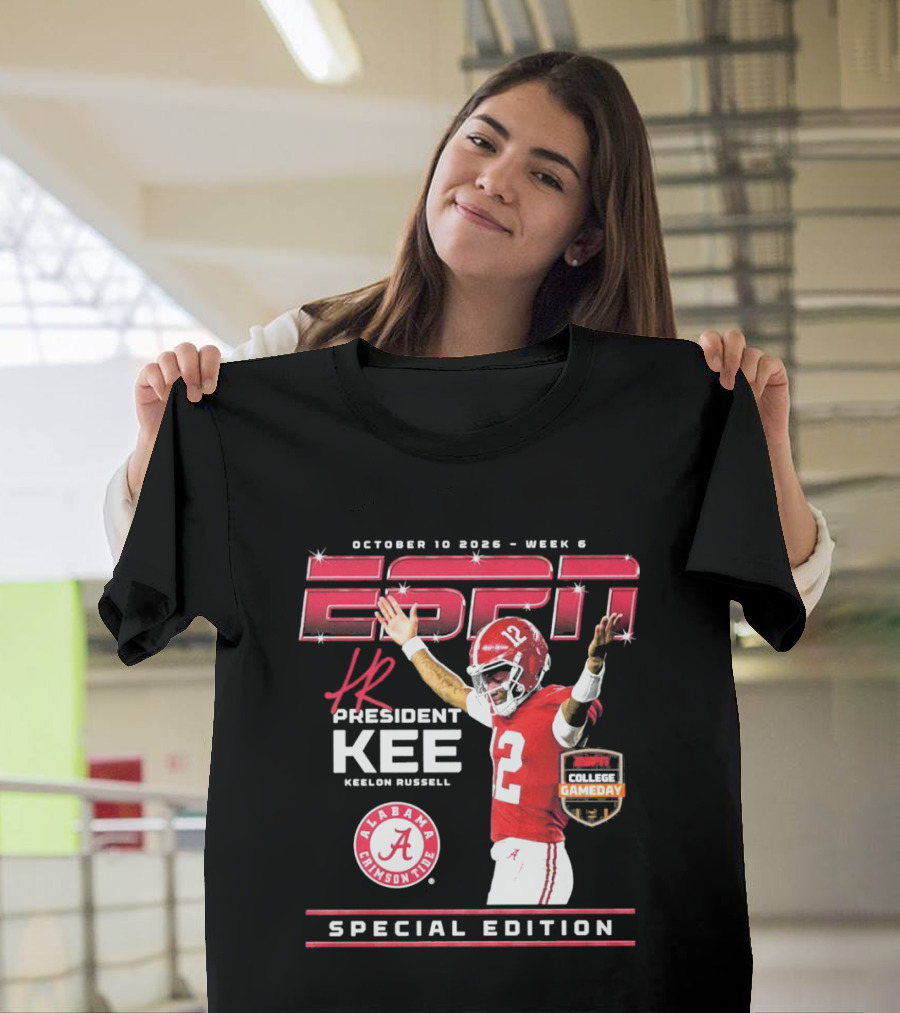 October 10 2026 Week 6 ESPN Alabama Crimson Tide Keelon Russell Special Edition T-Shirt