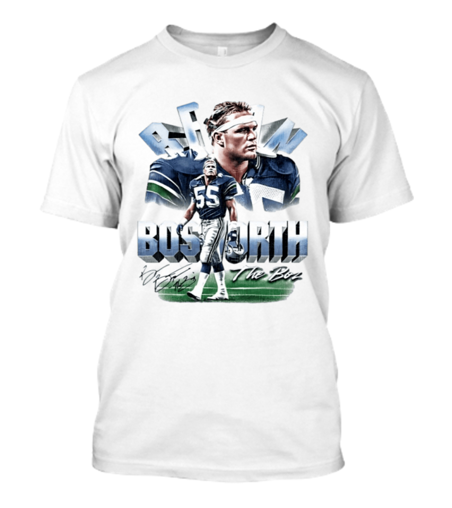 Brian Bosworth Seattle Seahawks The Boz 55 Iconic Football Legend T-Shirt
