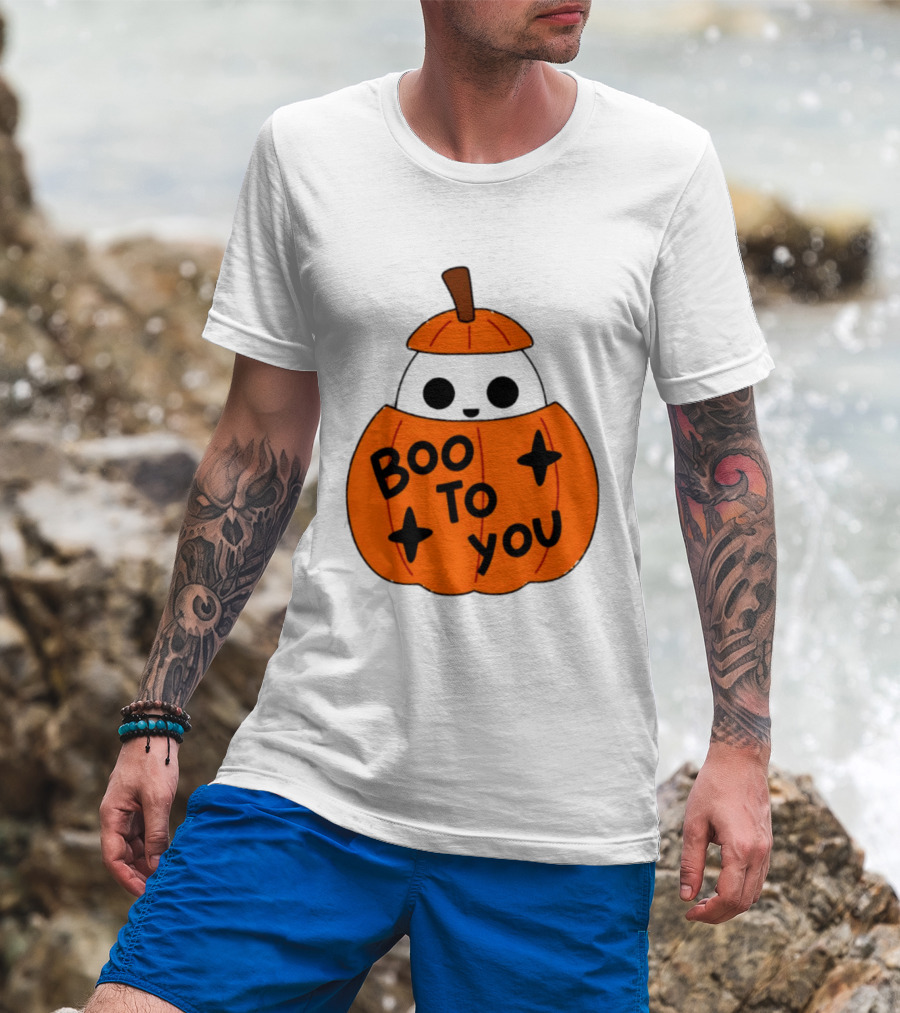 Boo To You 2026 Halloween Ghost In Pumpkin T-Shirt